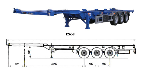 Двухосный полуприцеп-контейнеровоз СЗАП-9908/1
